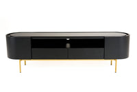 Anita Modern Black Oak & Gold TV Stand