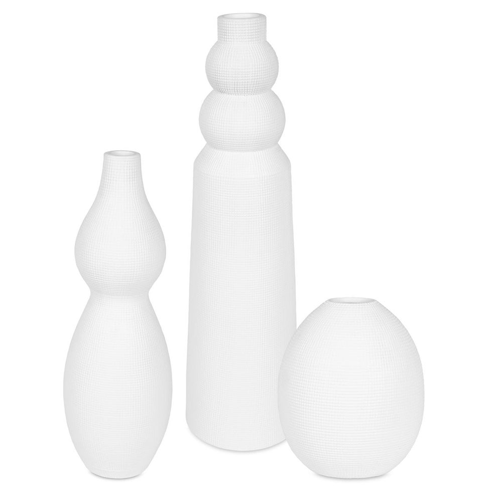 Silhouette White Vases, Set of 3