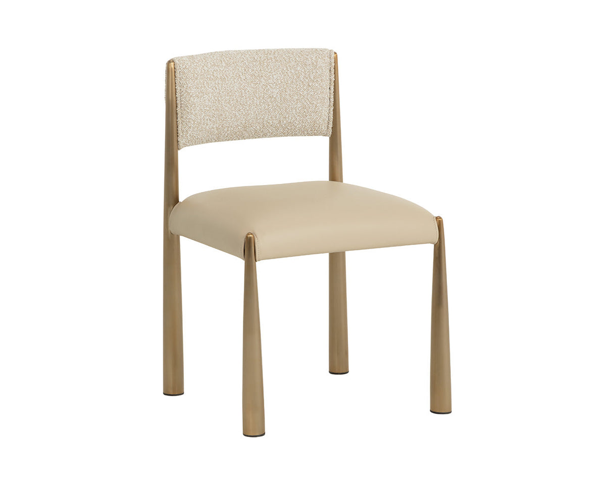 Bayard Oatmeal & Antique Brass Dining Chair (Set of 2)