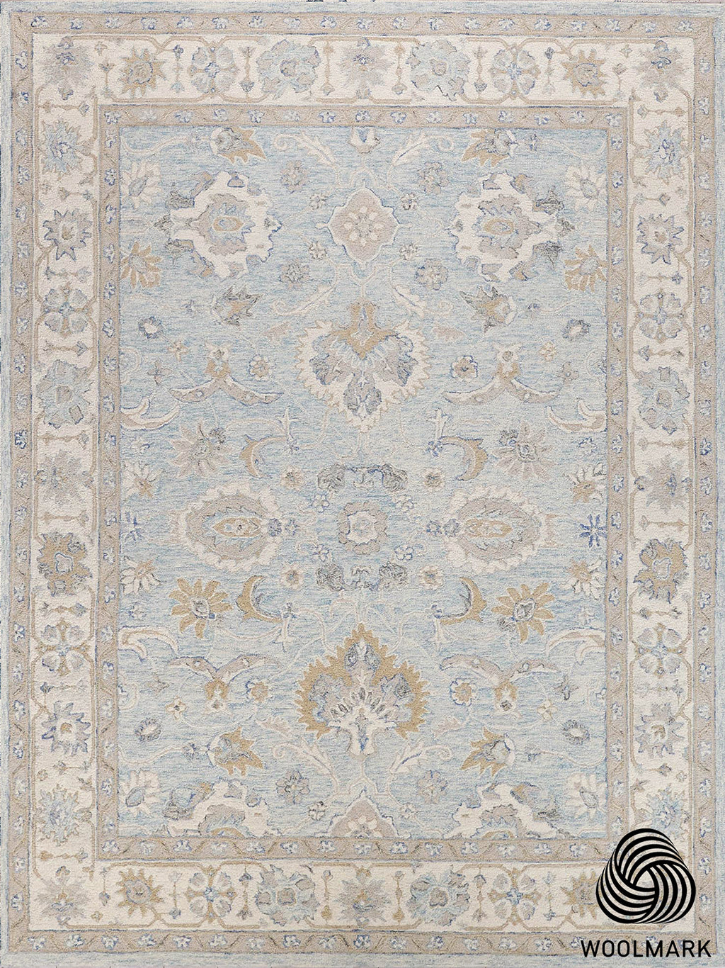 Carra Light Blue/Ivory Luxury Area Rug