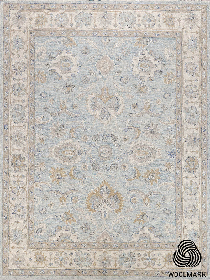 Carra Light Blue/Ivory Luxury Area Rug