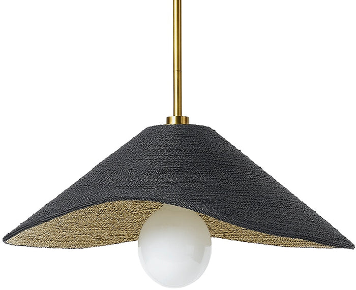 Mckinley Small Black & Natural Seagrass Pendant