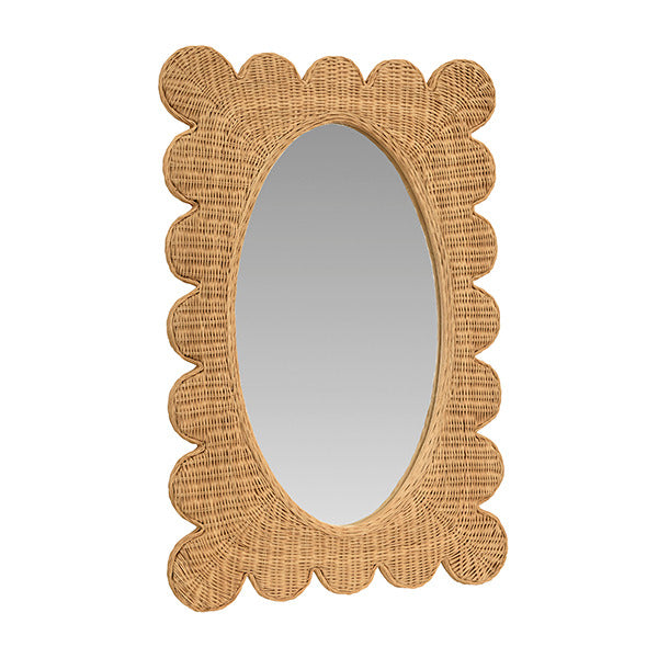 Harbor Scalloped Woven Rattan Mirror