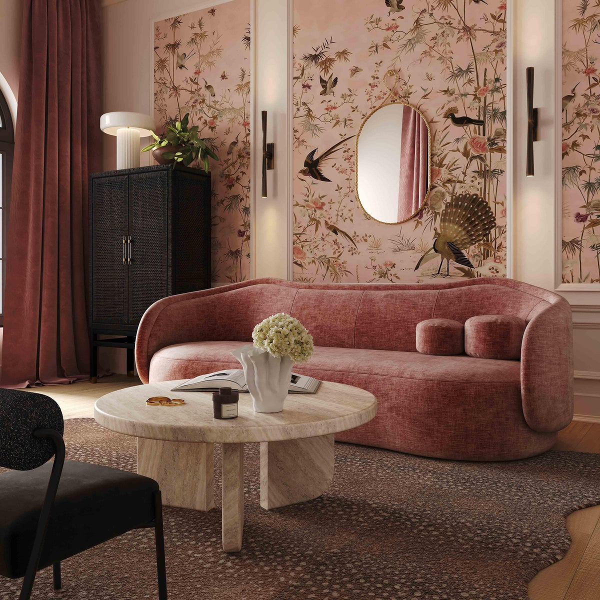 Libby 92.5” Mauve Textured Performance Velvet Sofa