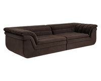 Bello 115" Mink Plush Channel Tufted Sofa