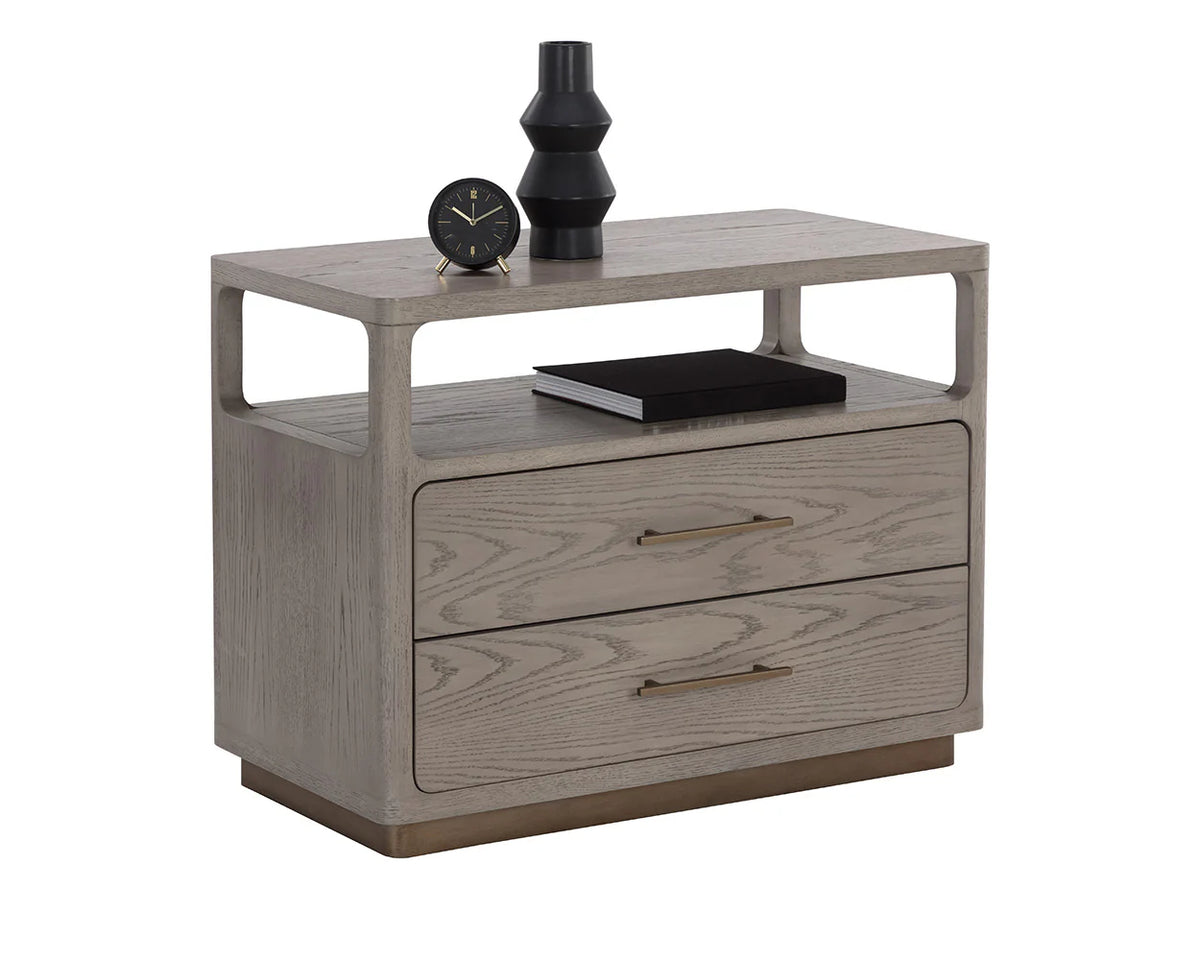 Danette Greige & Gold Nightstand