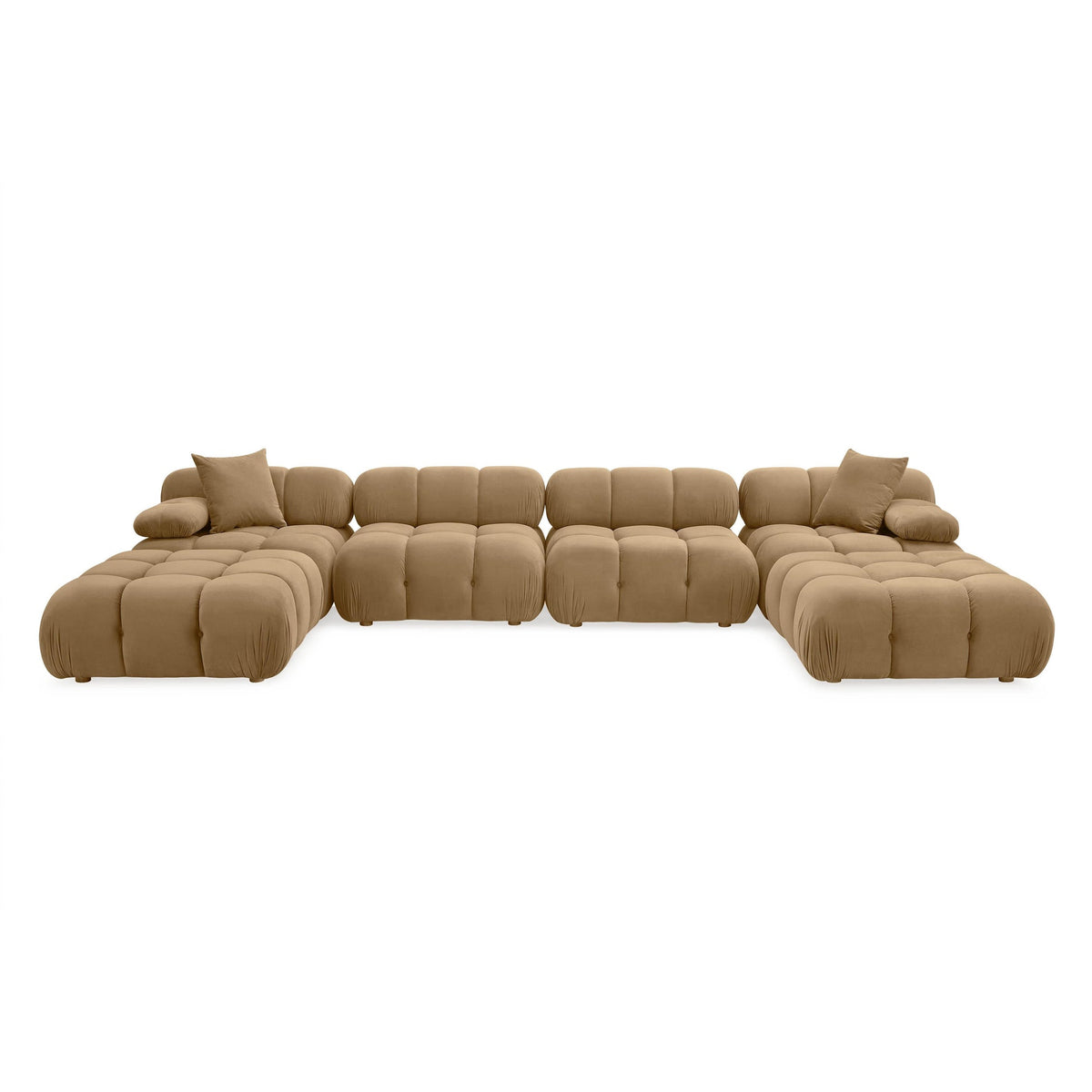 Vogue 157.6" Cafe Au Lait Performance Velvet 6-piece Modular U-Sectional