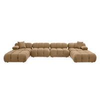 Vogue 157.6" Cafe Au Lait Performance Velvet 6-piece Modular U-Sectional