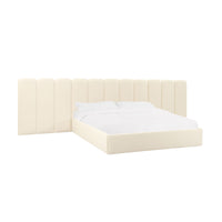 Essence Cream Velvet Bed With Side Panels