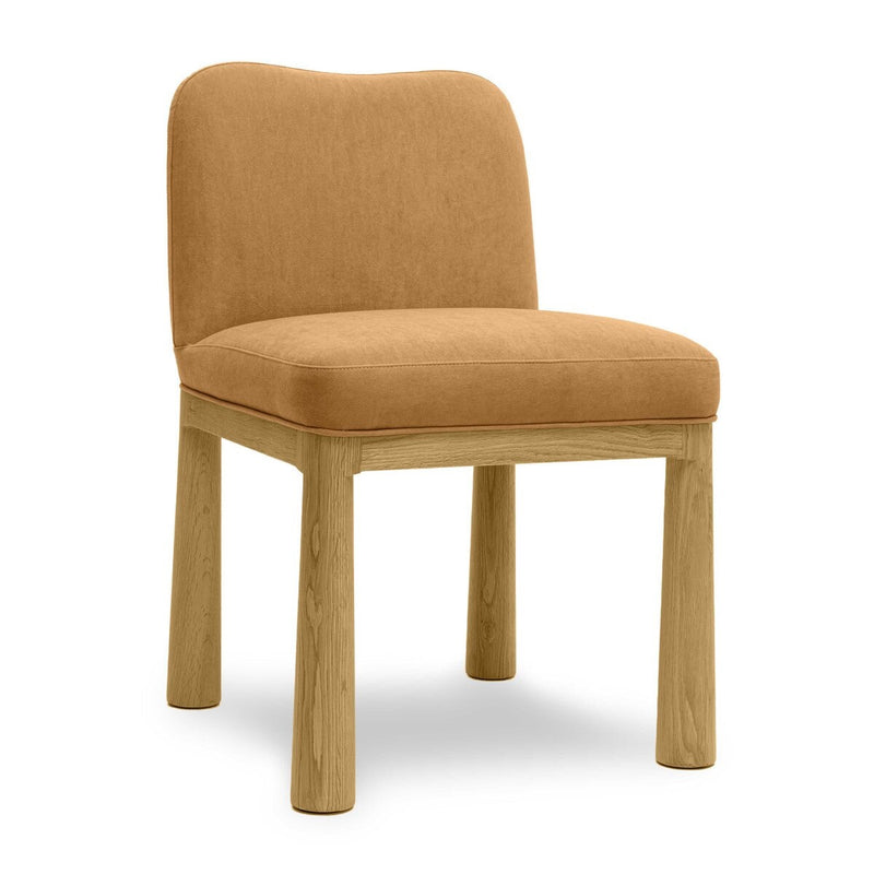 Tiara Cognac Velvet Oak Dining Chair