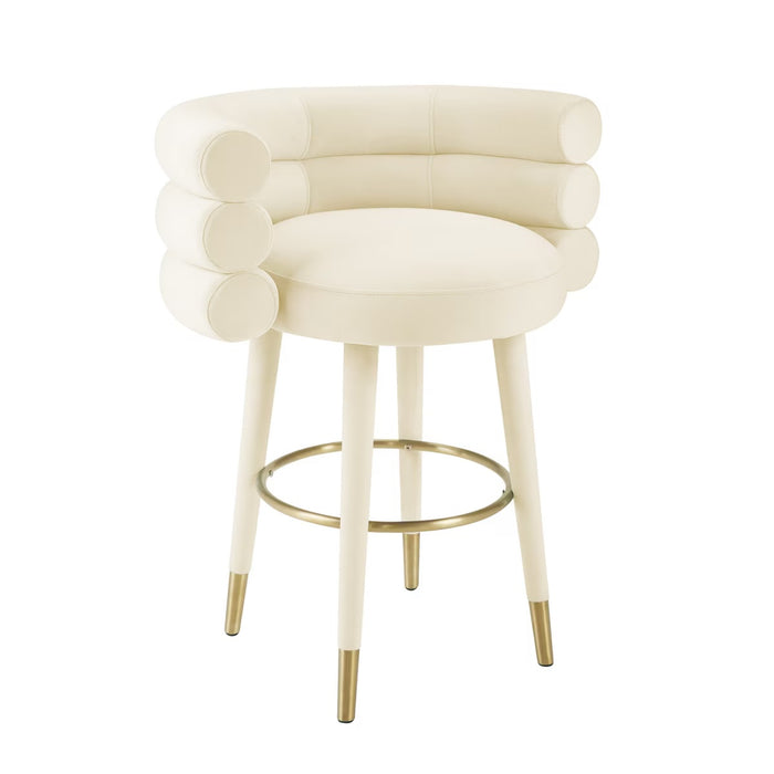 Nazri Cream Velvet Counter Stool