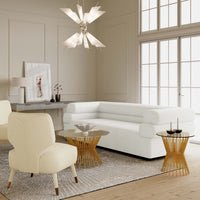 Sadie 98" Cream Performance Velvet Sofa