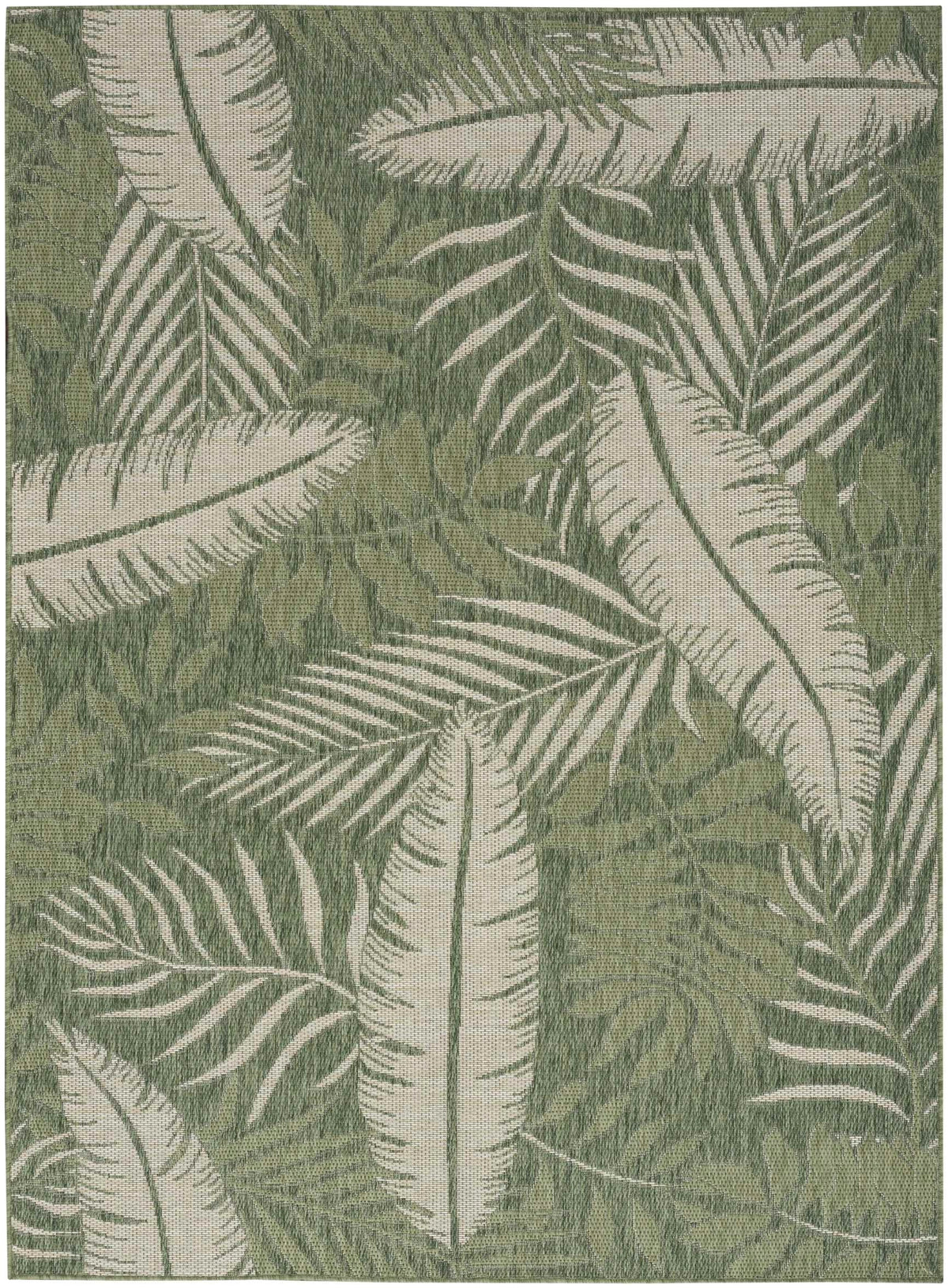 Annaleisa Indoor/Outdoor Green & Ivory Fern Area Rug - Elegance Collection