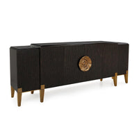 Flora 90.5" Six-Door Ebony & Gold Sideboard