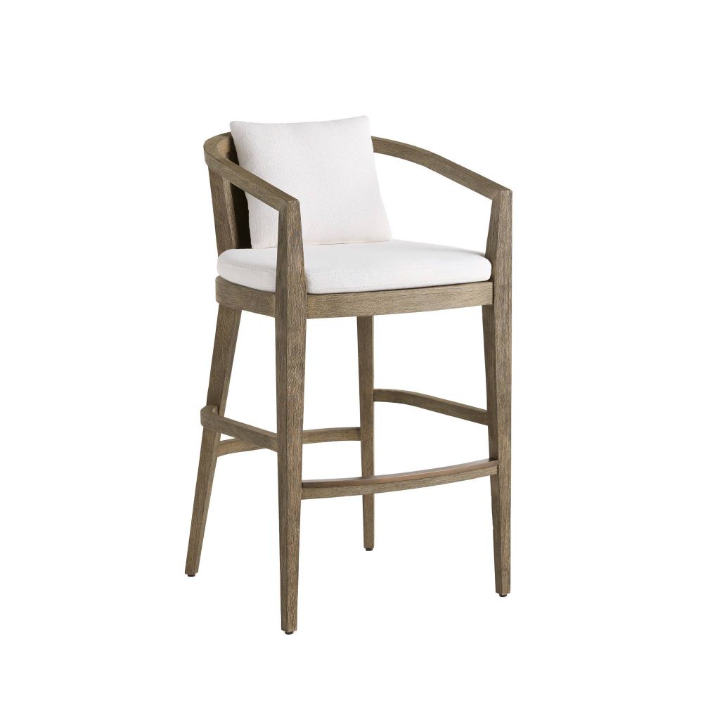 Sobek Textured Back Outdoor Performance Boucle Bar Stool