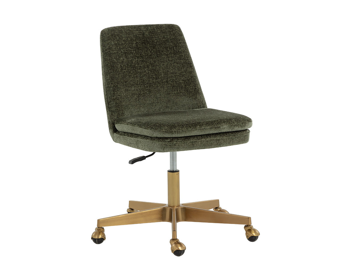 Berget Olive Green & Gold Desk Chair
