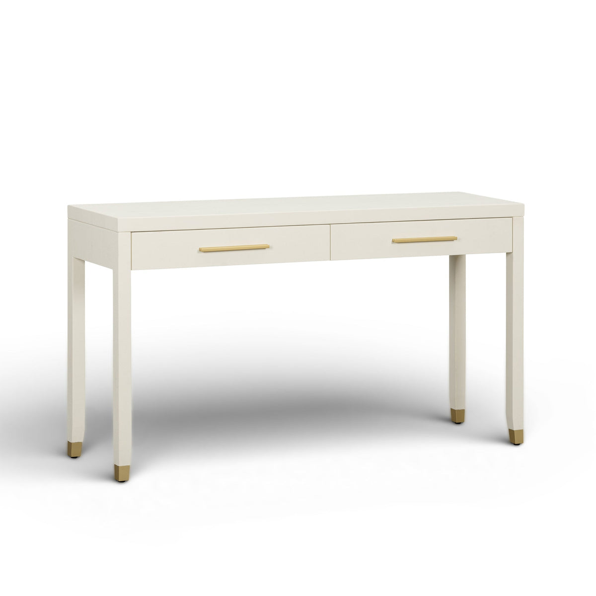 Dorite 54" Cream Faux Shagreen 2-Drawer Console Table