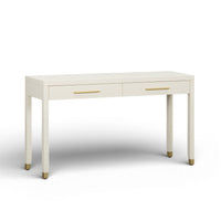 Dorite 54" Cream Faux Shagreen 2-Drawer Console Table