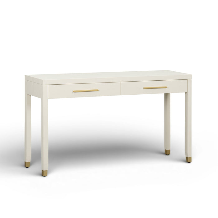 Dorite 54" Cream Faux Shagreen 2-Drawer Console Table