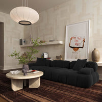 Vogue 118.2” Black Performance Vegan Shearling Modular Sofa