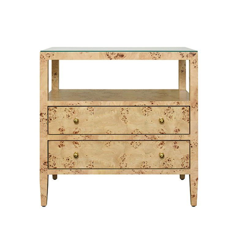 Patricia Burl Wood Nightstand