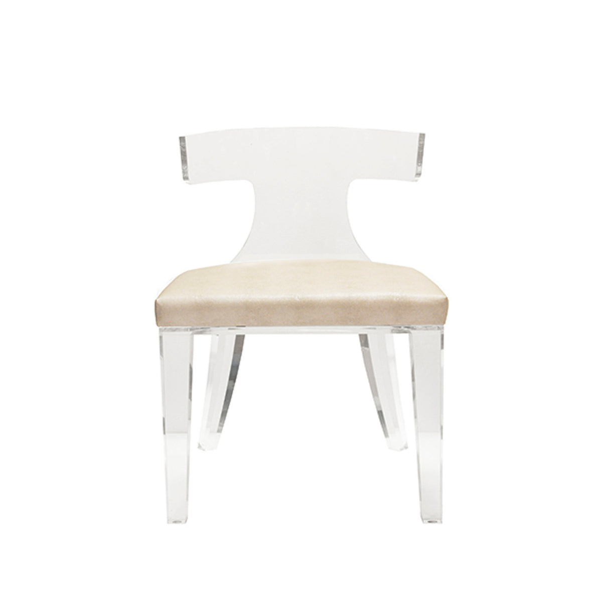 Clay Acrylic & Beige Faux Shagreen Chair