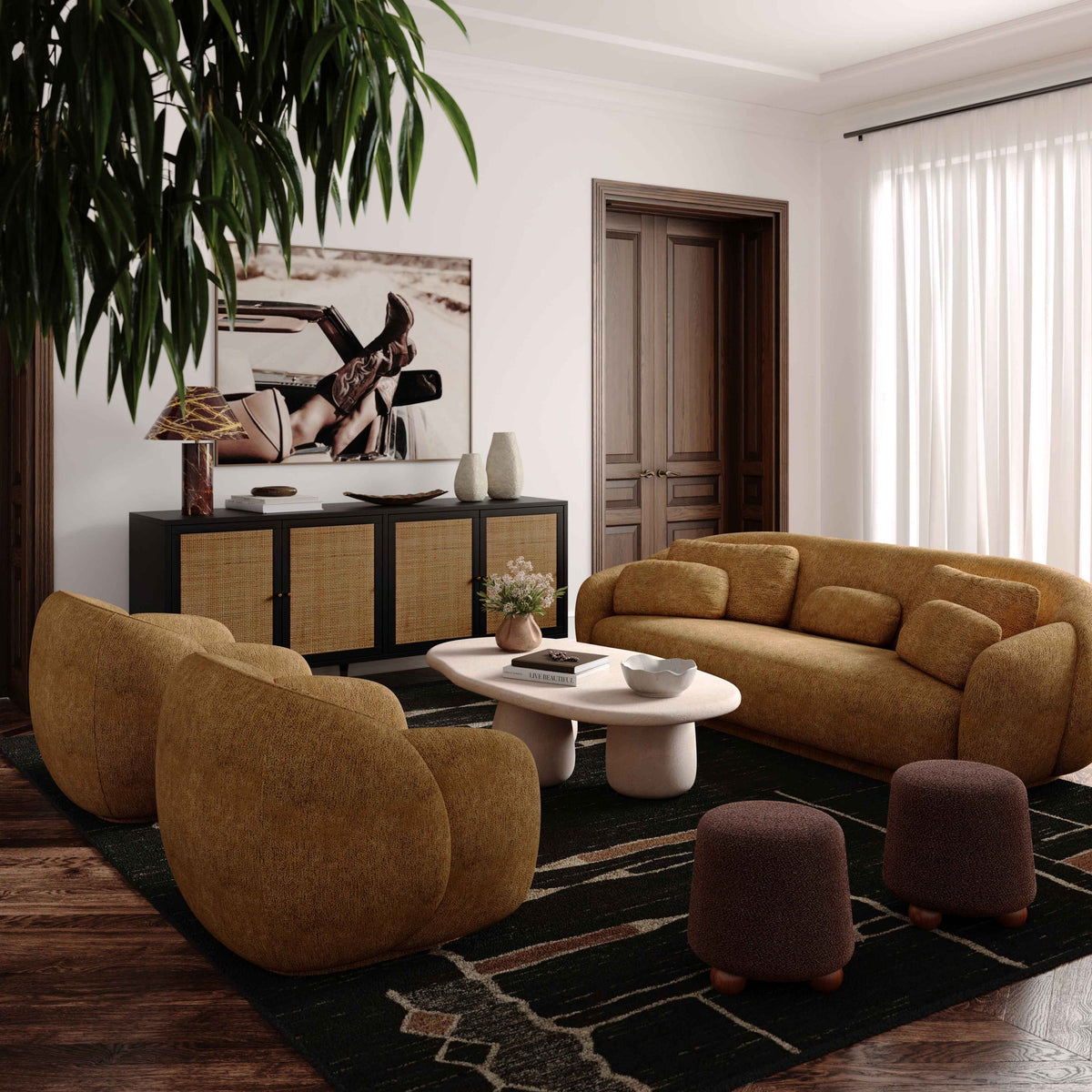 Covet Brown Performance Boucle Accent Chair