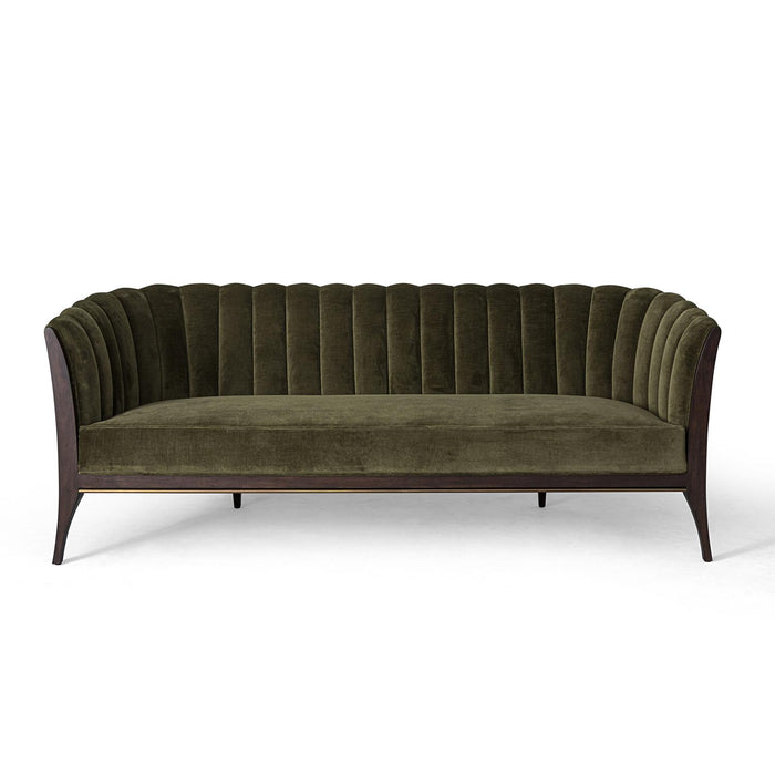 Channel 80" Moss Green Velvet Sofa