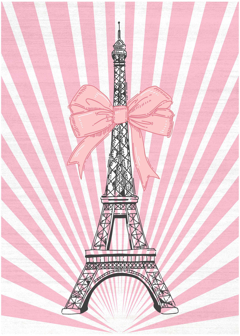 Eiffel Tower Pink Area Rug