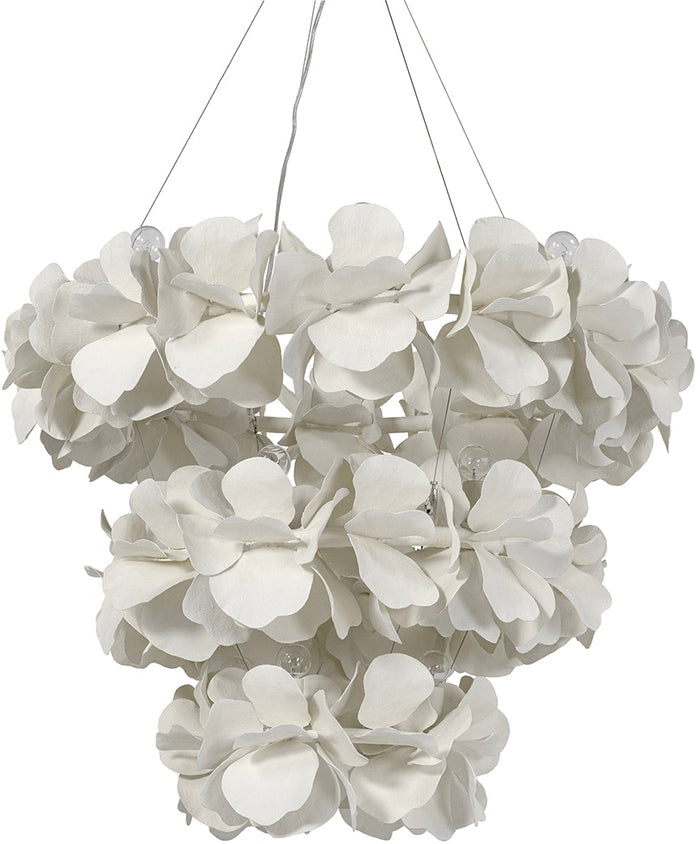 Virginia White Petal Tiered Chandelier