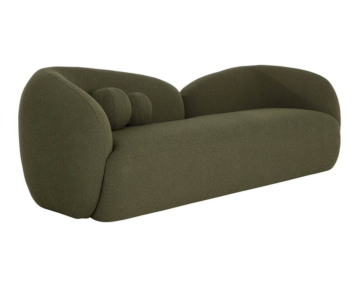 Esme 98.25" Olive Green Bouclé Sofa