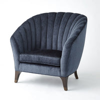 Luxe Scallop Indigo Accent Chair