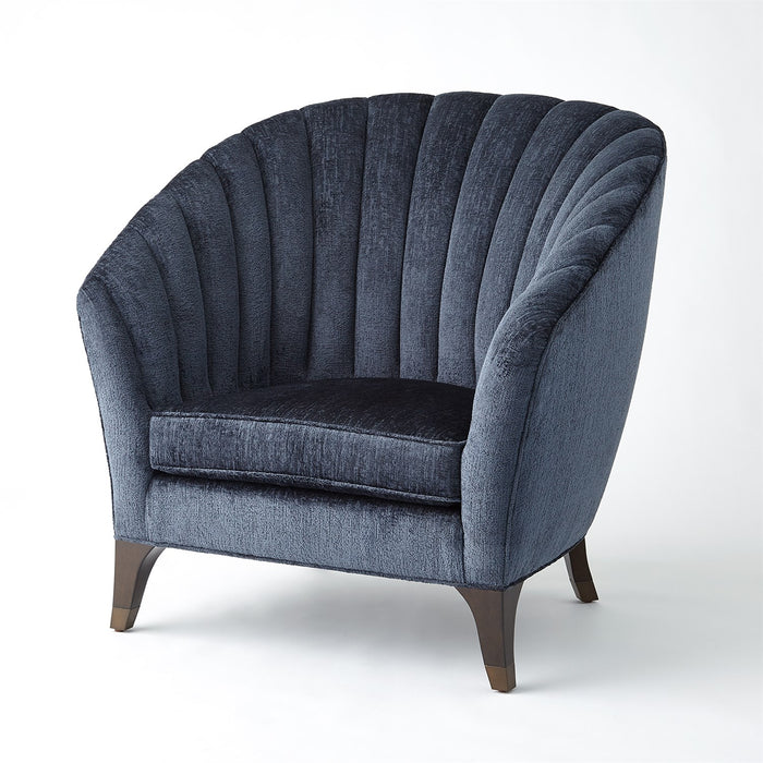 Luxe Scallop Indigo Accent Chair
