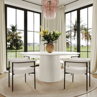 Miah White 62" Round Dining Table Dining Table - Luxury Living Collection