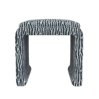 Malia Classic/Modern Freeport Navy Custom Upholstered Ottoman