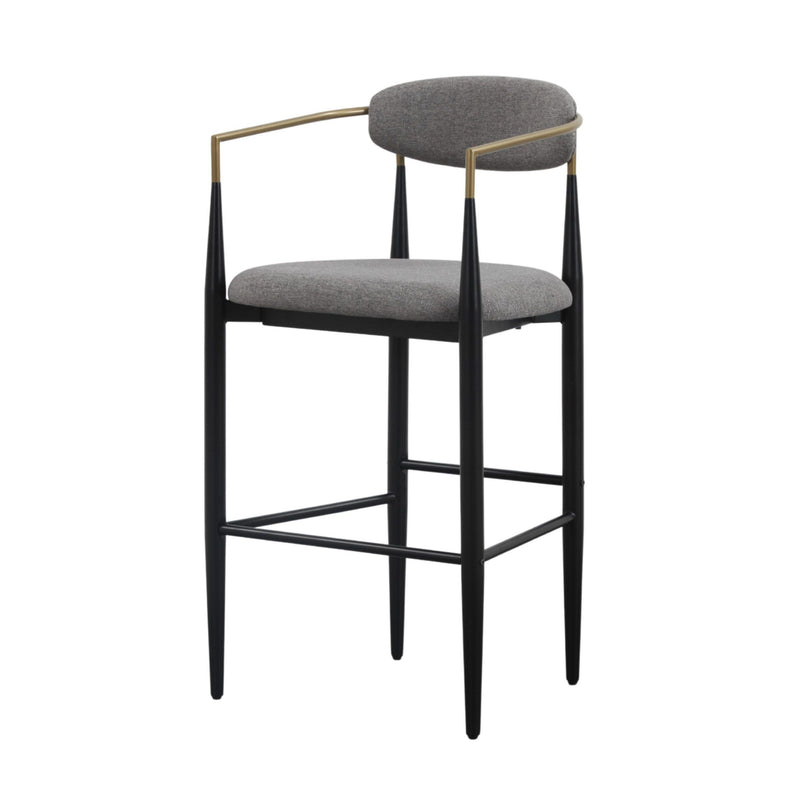 Nicole Medium Grey/Gold & Black Bar Stool