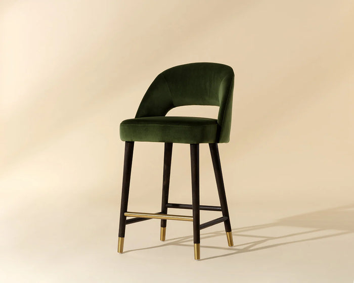 Monae Velvet Moss Green Counter Stool