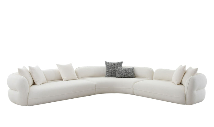 Stratford Modern Off White Fabric  Sectional Sofa