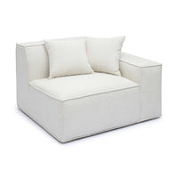 Mindy Cream Chenille Basketweave RAF Corner Chair