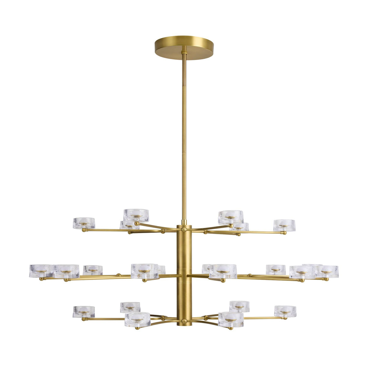 Glacielle 54" Antique Brass & Glass Chandelier