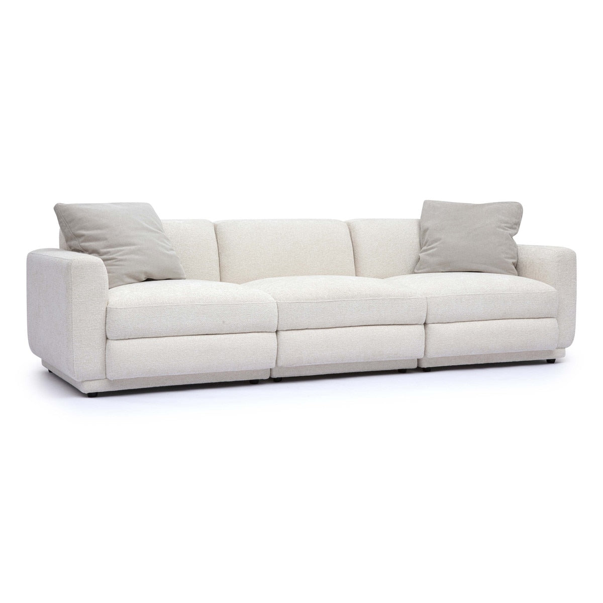 Arabella 95.7" Cream Chenille Modular Sofa