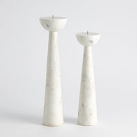 Sarah White Round Top Candle Holder (2 Sizes Available)