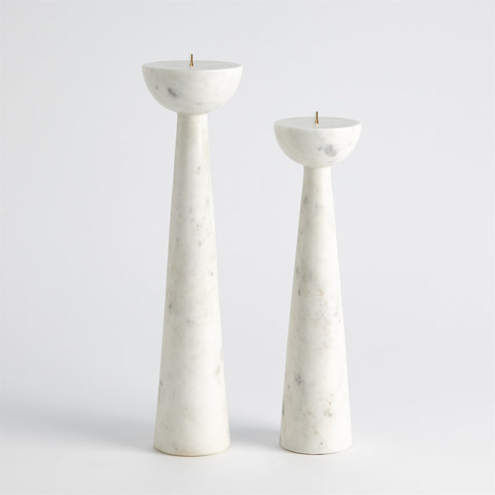 Sarah White Round Top Candle Holder (2 Sizes Available)