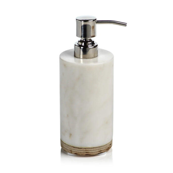 Singita Marble and Balsa Wood Bathroom Soap Dispenser - Set of 4