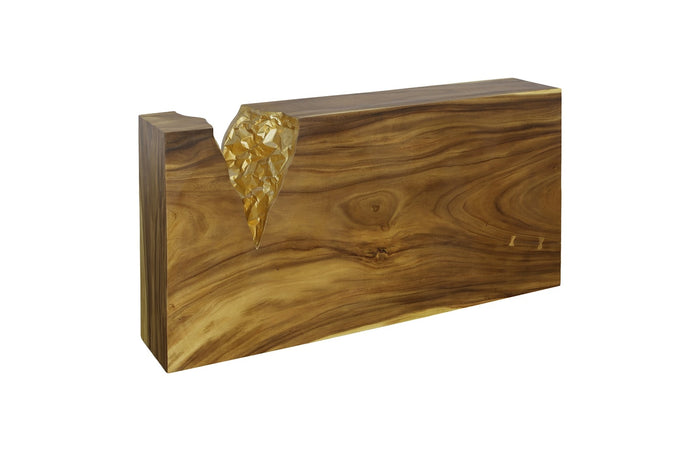 Natural Gold Chiseled Console Table