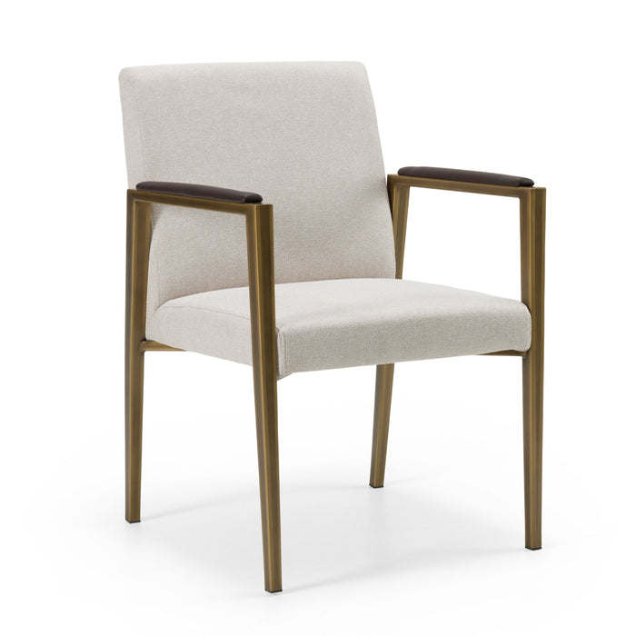 Collette Modern Off-White & Gold Dining Chair