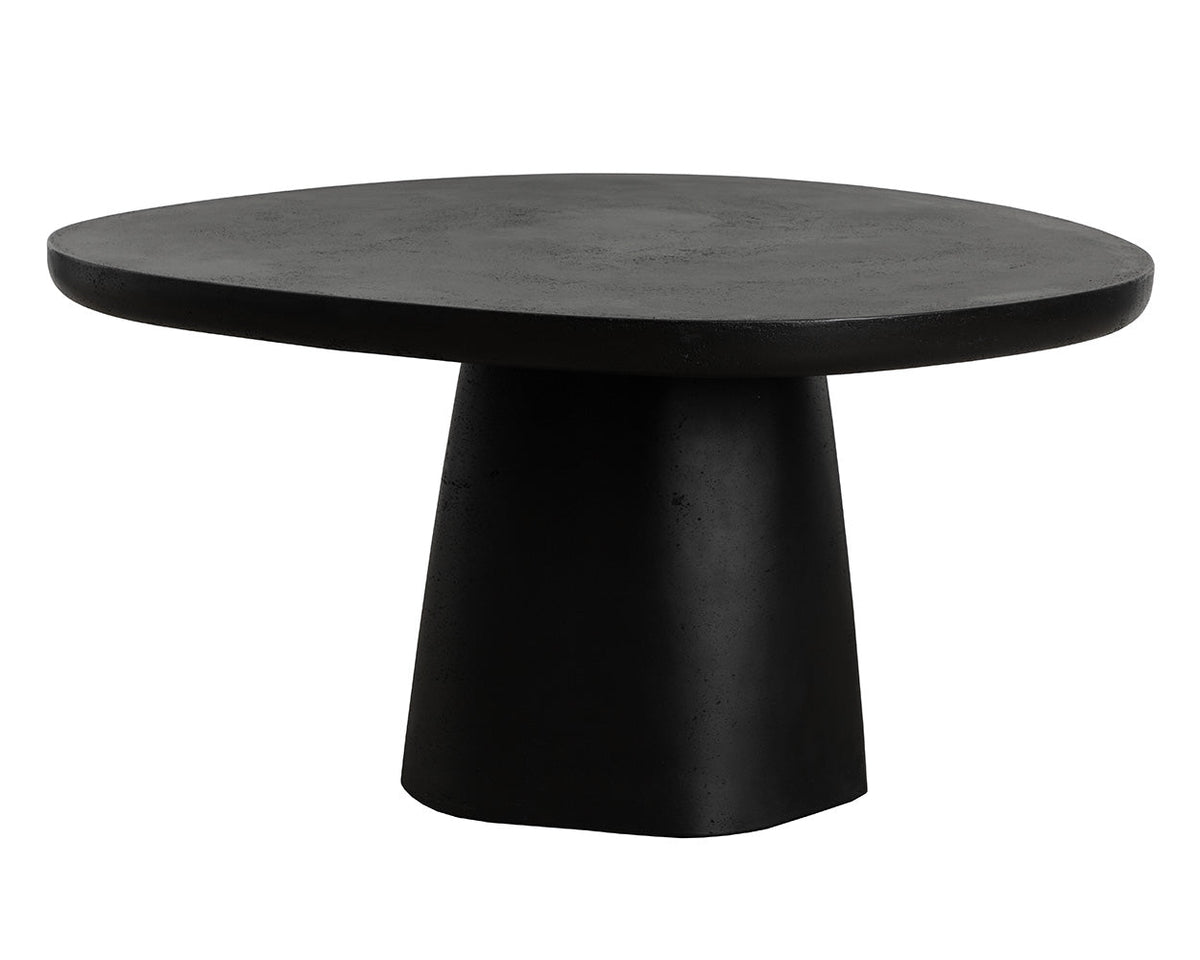 Celica 55" Matte Black Concrete Indoor/Outdoor Dining Table