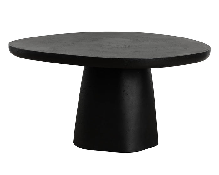 Celica 55" Matte Black Concrete Indoor/Outdoor Dining Table