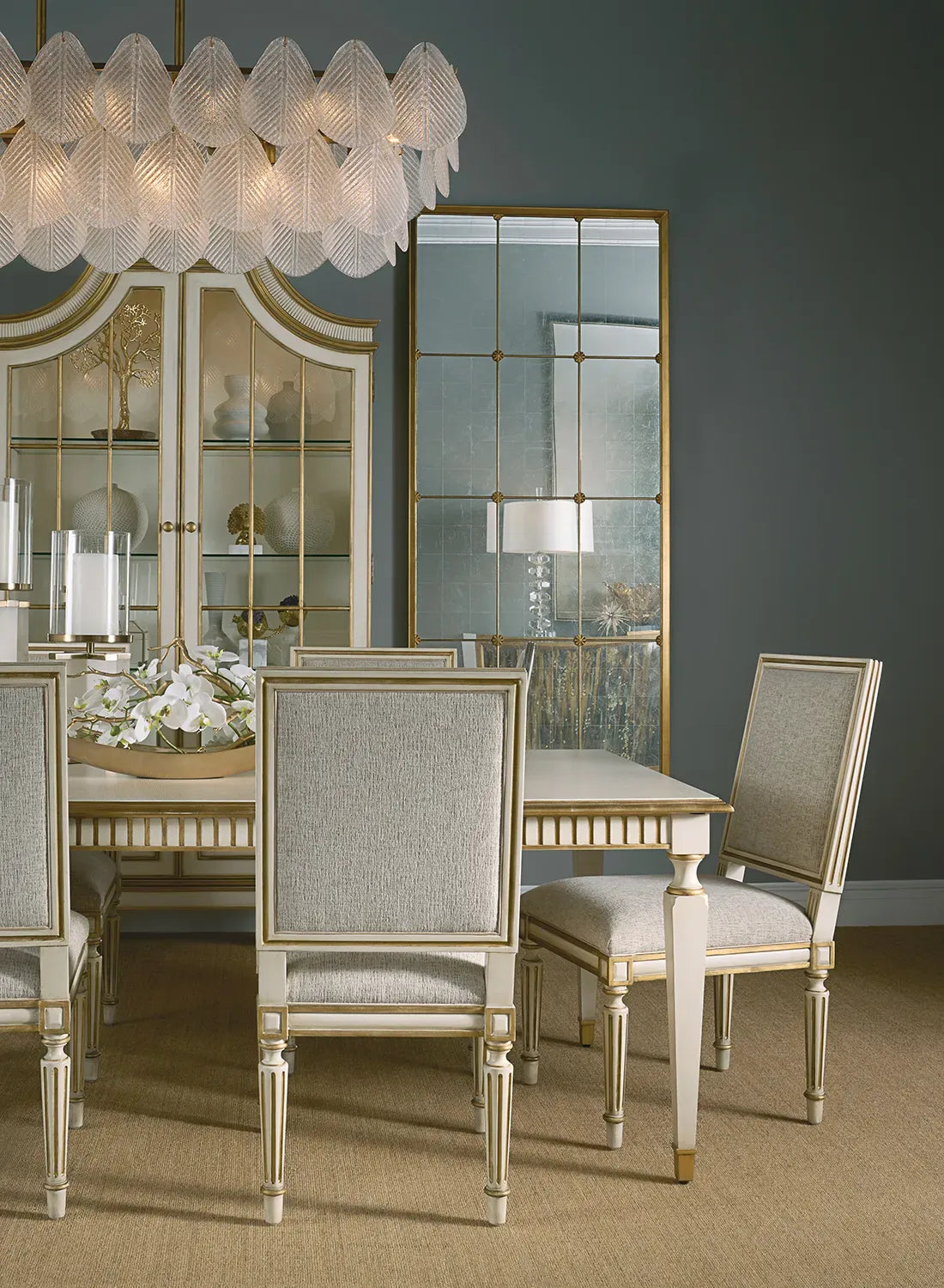 Alleda Crème Fabric & Gold Dining Chair