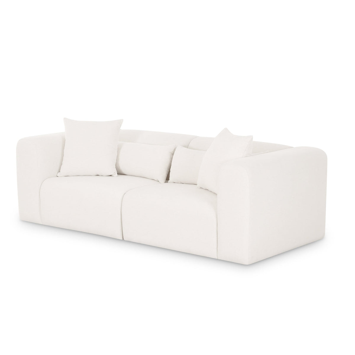 Tereasa 86" Cream Performance Chenille Modular Loveseat